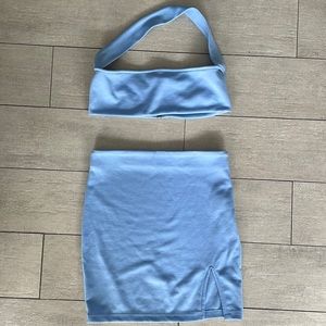 Two Piece Periwinkle Blue Skirt Set